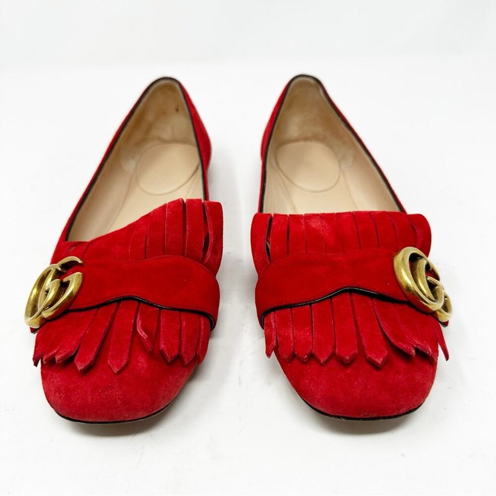 Gucci GG Marmont Fringe Loafer Slip On Flats Womens Size EU 36 - Picture 3 of 11